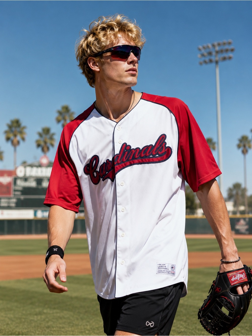 STL Cardinals Baseball Jersey Shirt in White and Red